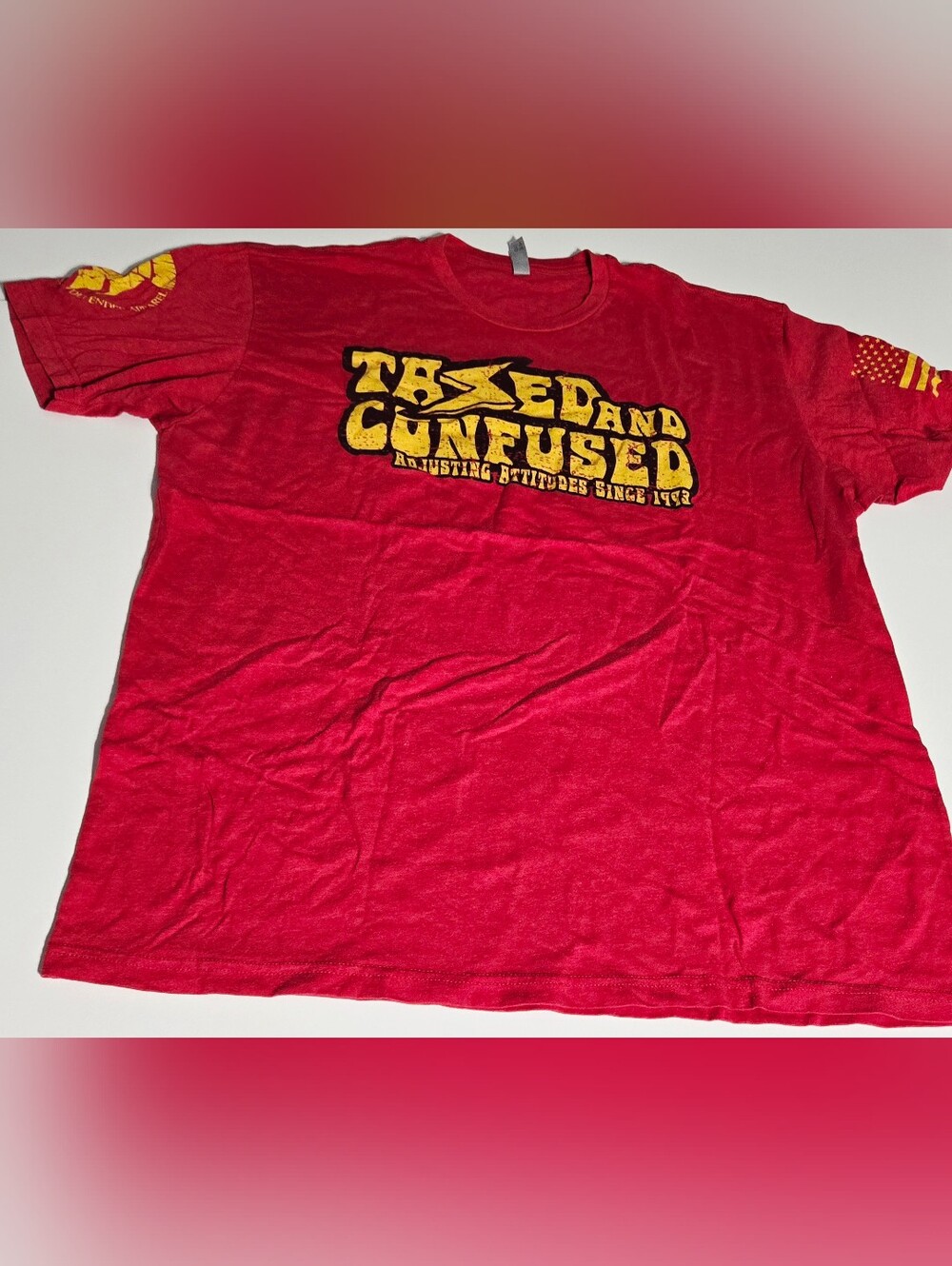 Tased and Confused Relentless Defender Graphic T-Shirt Red Men’s XXL